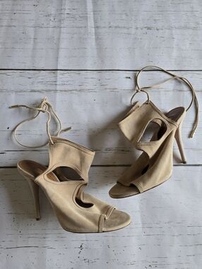 Aquazurra Sexy Thing Cut Out Suede Heels